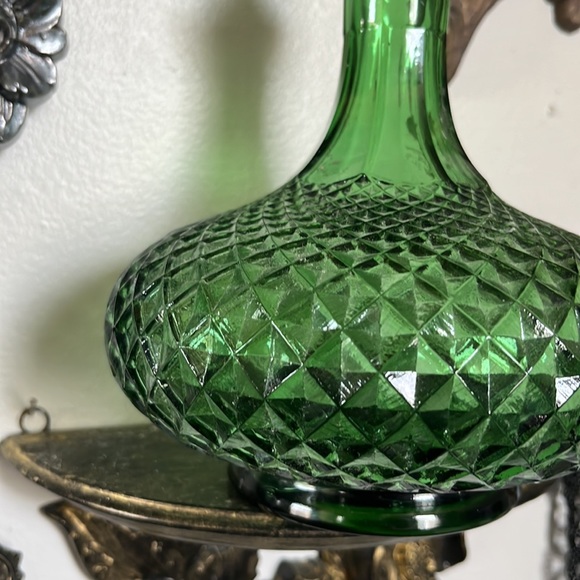 Vintage Emerald Green Genie Decanter - Picture 4 of 8